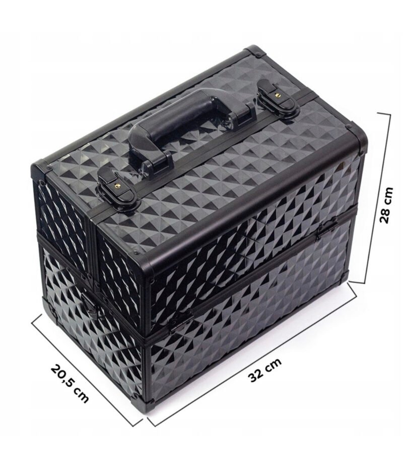 Diamond Black 3D Kosmetikos lagaminas, juodas - Image 8