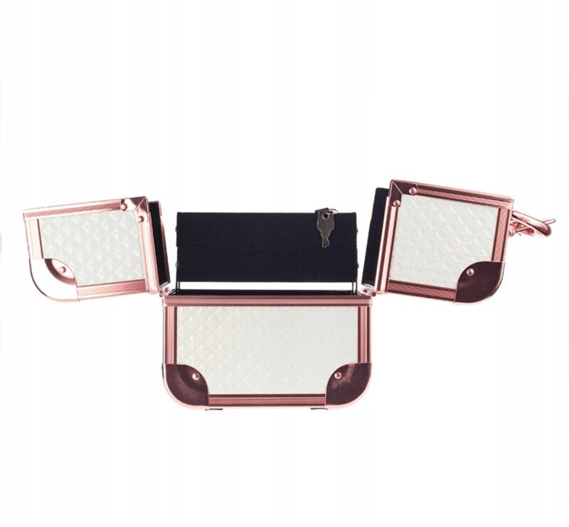 GlamRush kosmetinis lagaminas, Rose Gold+balta - Image 6