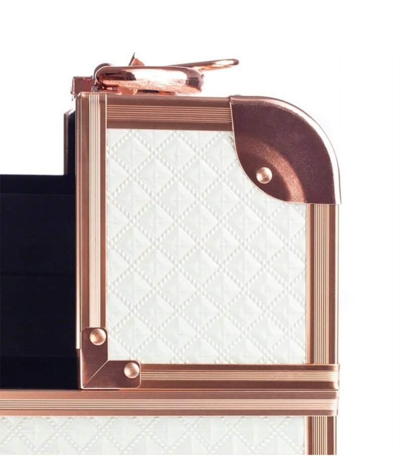 GlamRush kosmetinis lagaminas, Rose Gold+balta - Image 7