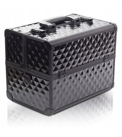 Diamond Black 3D Kosmetikos lagaminas, juodas