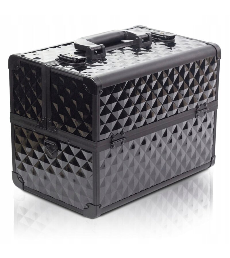 Diamond Black 3D Kosmetikos lagaminas, juodas