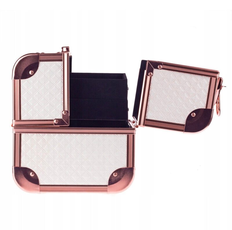 GlamRush kosmetinis lagaminas, Rose Gold+balta - Image 5