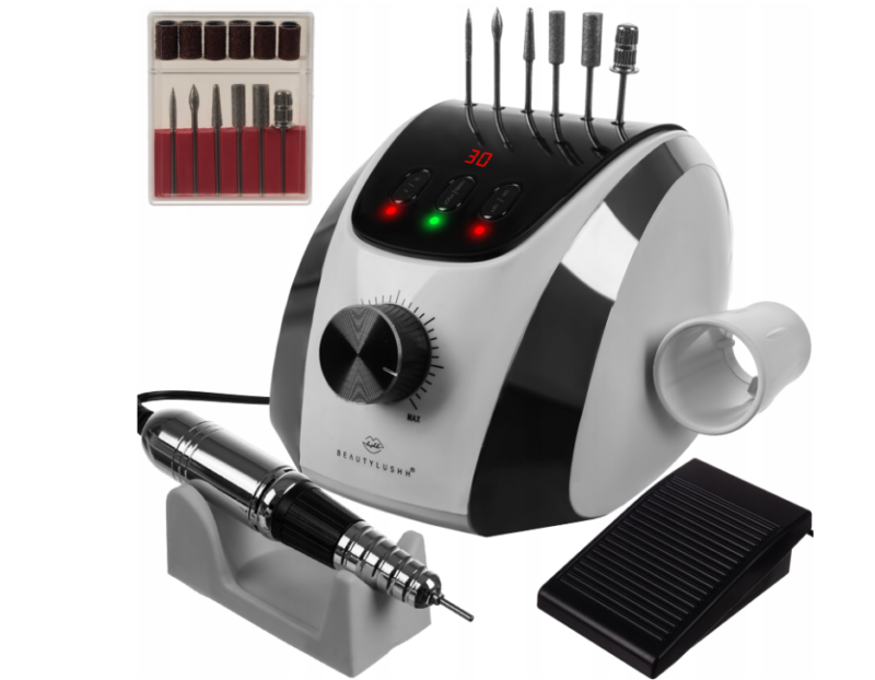 Profesionali freza nagams BEAUTY LIMITED 65 W, balta + dovana