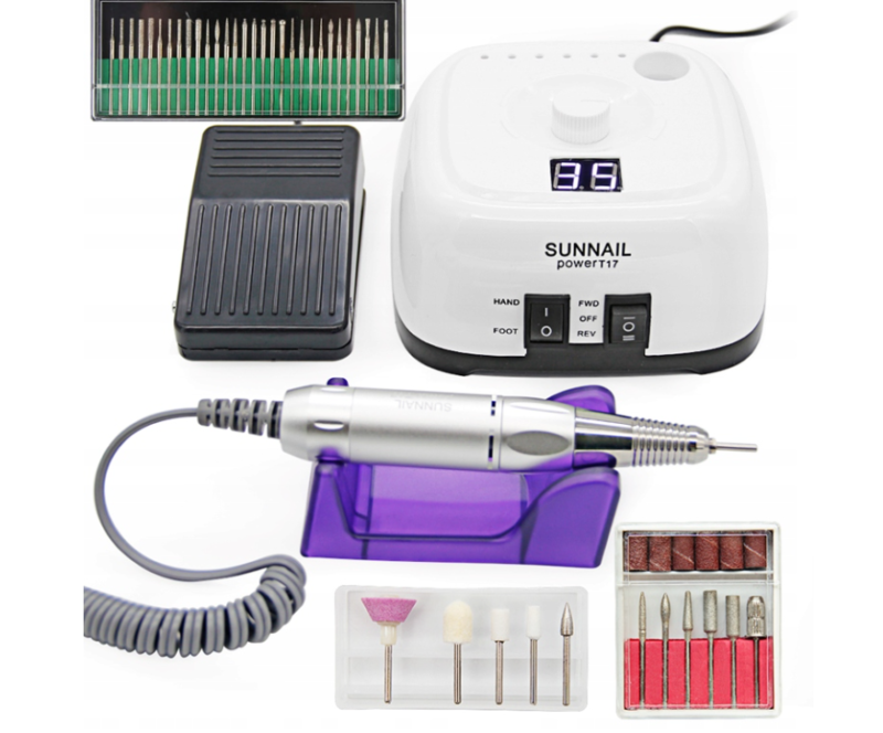 Freza nagams SUNNAIL 65W, balta +3 antgalių komplektai - Image 4