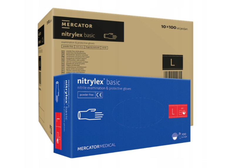 Nitrylex vienkartinės pirštinės (dėžėje L dydžio 10 x 100vnt.)